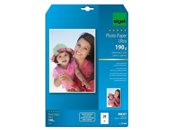 Sigel InkJet Ultra, Satin, 190 g/m², A4, 20 ark