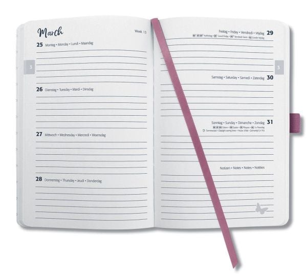 sigel Bokkalender Jolie 2024 "Violet Jungle Fever", A6 ukekalender, 95 x 150 mm, 1 uke / 2 sider, 174 sider - 1 stk (J4354)