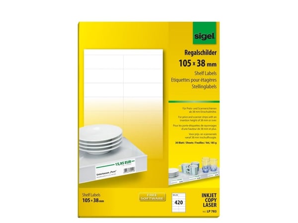 Sigel LP783, hvit, rektangel, A4, universal, papp, 170 g/m²