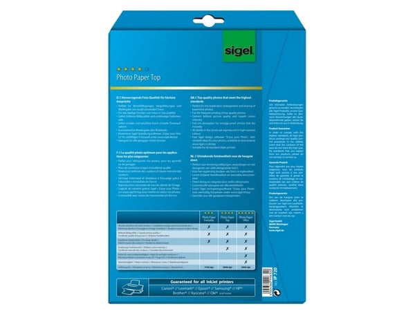 Sigel InkJet Top, Kiilto, 190 g/m², A4, 20 arkkia