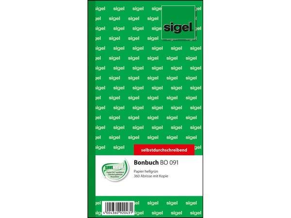 Sigel BO091, 120 ark, 105 x 200, Grønn, 105 mm, 200 mm