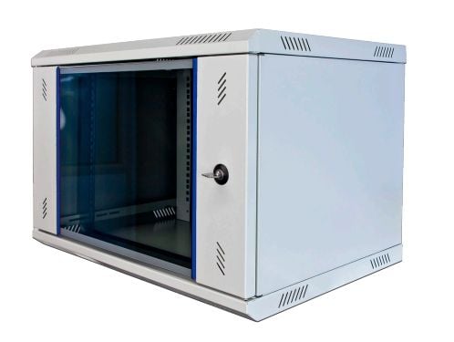 Wirewin WCAB PS2 600X450X15U, Väggmonterad rack, 15U, 100 kg, Kuggskenor, Grå