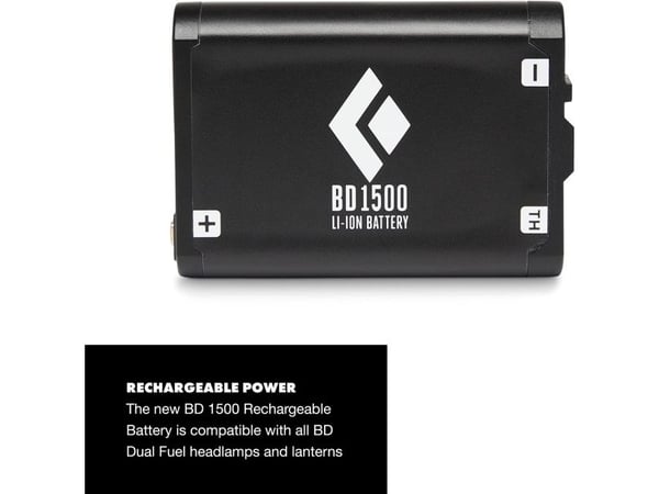 Black Diamond BD 1500 batteri & lader, sett (svart, lader med batteri)