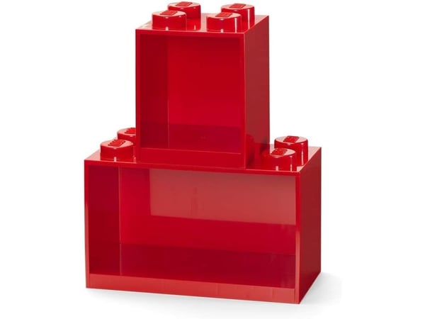 LEGO Brick 4 &amp; 8 hyllyt 2 kpl punainen