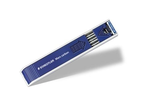 Staedtler Mars Carbon, 2B, Svart, 2 mm, 13 cm, All common lead holders 2 mm, e.g. Mars 780 C, Boks