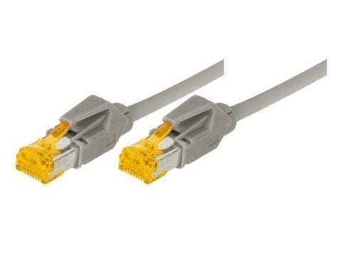 Patchkabel S/FTP, PiMF, Cat 6a, grå, 10,0 m for 10 Gigabit/s, PVC, svært fleksibel, med Datwyler-kabel og Hirose-plugger TM31 (70610)