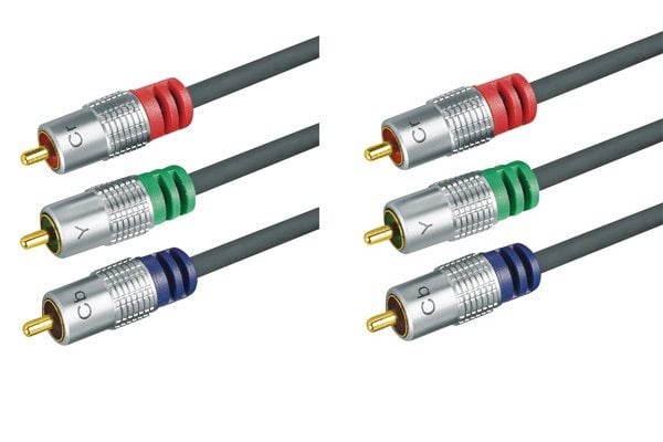 Tecline 1.0m 3 x RCA - 3 x RCA, 1 m, 3 x RCA, 3 x RCA, Hankjønn, Hankjønn, Gull