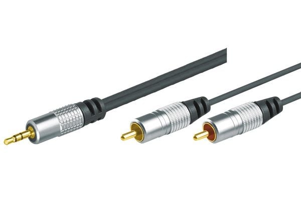 Tecline 1.5m 2 x RCA - 3.5mm, 2 x RCA, Hanstik, 3.5mm, Hanstik, 1,5 m, Sort