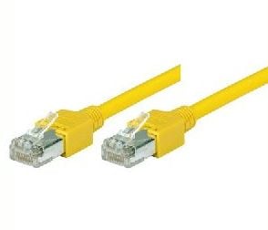 Patchkabel S/UTP, Cat 5e, gul, 0,3 m PVC, svært fleksibel, med Datwyler-kabel og Hirose-plugger TM11 (719003Y)