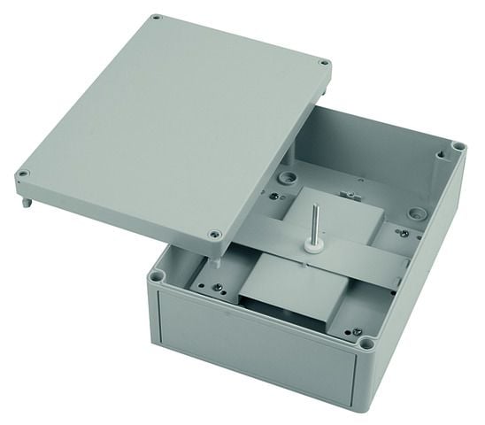 Telegärtner fiberoptisk skjøteboks IP66 S-hus med holder for inntil 5 skjøtekassetter eller 3 skjøtekassetter og 1 fordelerplate, 254 x 180 x 90 mm...
