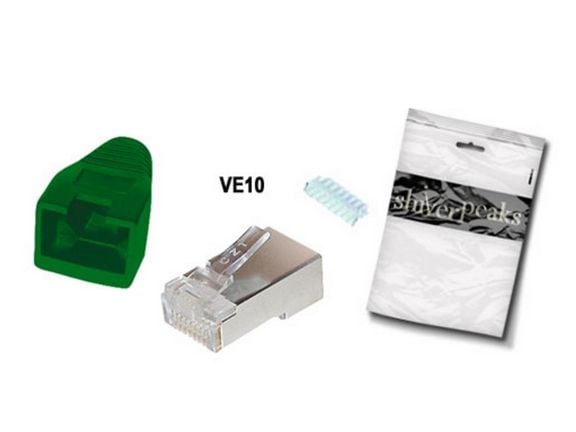 shiverpeaks BS72057-G-10, RJ-45, Grønn, Cat5e/6, Gull, 10 stykker
