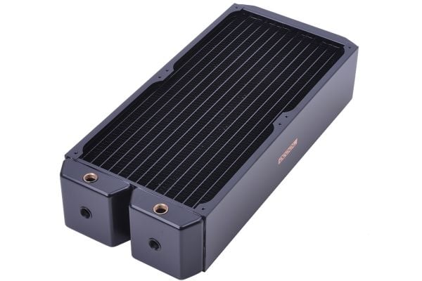 Alphacool 14214, Radiatorblokk, Messing, Kopper, Stål, Sort, 1/4", 2 vifter, 18 cm