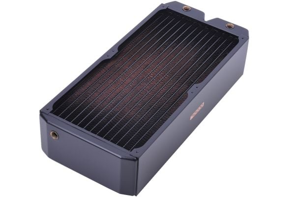 Alphacool 14214, Radiatorblokk, Messing, Kopper, Stål, Sort, 1/4", 2 vifter, 18 cm