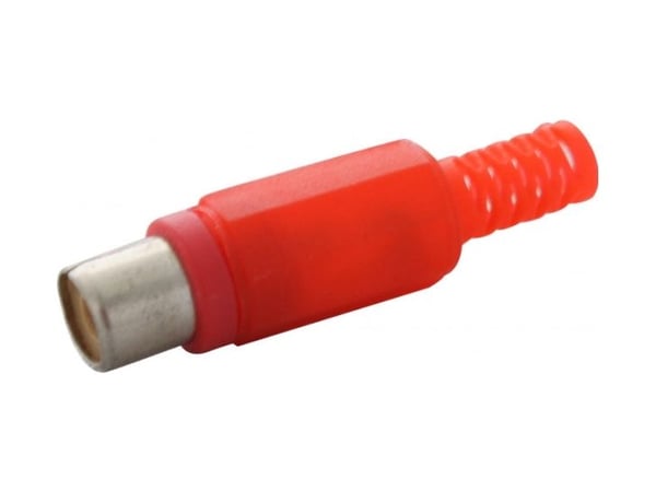 Tecline 10805B, RCA, Rød, Hunkjønn, 4 mm, 1 stykker Tecline 10805B, RCA, Rød, Hunkjønn, 4 mm, 1 stykker