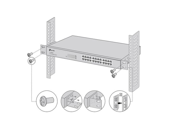 TP-Link Omada RackMount Kit-13, Montering Sett, Sort, Metall, OC300, TL-R480T+, TL-SF1016DS, TL-SF1024D, TL-SG1008, TL-SG1008MP, TL-SG1016D, TL-SG1...