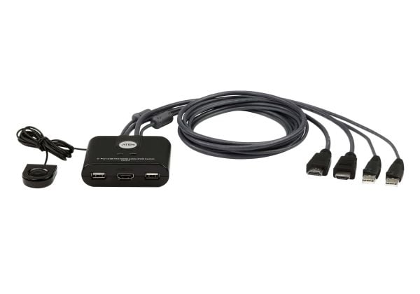 ATEN CS22HF - KVM / lyd / USB-svitsj - 2 x KVM / USB - 1 lokalbruker - stasjonær
