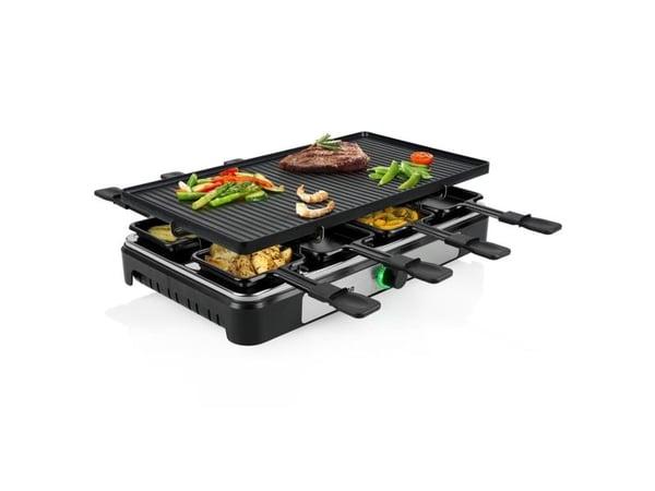 Tristar RA-2748, 1400 W, 230 V, 50 - 60 Hz, 8 stykker, Tristar RA-2748 Raclette 8, reversible grill plate, 8x pans, 1-metre power cord, instructions