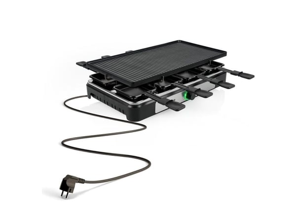 Tristar RA-2748, 1400 W, 230 V, 50 - 60 Hz, 8 stykker, Tristar RA-2748 Raclette 8, reversible grill plate, 8x pans, 1-metre power cord, instructions