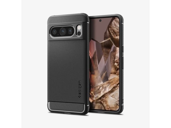 Spigen Rugged Armor - bakdeksel til mobiltelefon - termoplastisk polyuretan (TPU) - matt svart - for Google Pixel 8 Pro