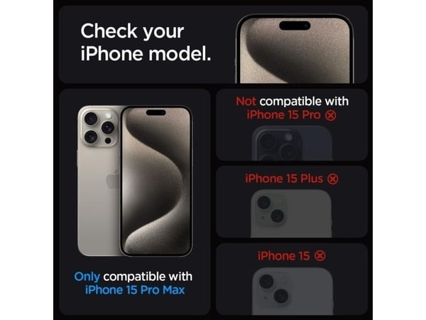 Spigen Crystal Flex, Suojus, Apple, iPhone 15 Pro Max, 17 cm (6.7")