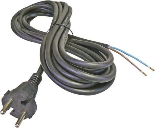 goobay - Verkkokaapeli - CEE 7/7 (uros) kulmattu eristämättömään johtoon - AC 250 V - 10 A - 2 m - musta