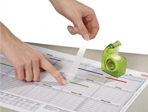 tesa ecoLogo Easy Cut håndrulle, grønn, påfyllbar håndrull i butikkdisplay (57955-00000-00D) - 12 stk