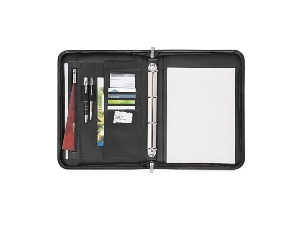 Wedo 58 6001, Lær, Sort, A4, 2 lommer, Visittkort, Papir, 275 mm
