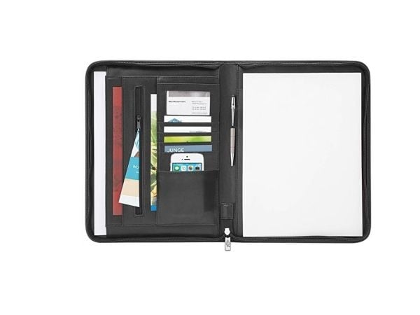 Wedo 58 64301, Lær, Sort, 5 lommer, Visittkort, Papir, 255 mm, 45 mm