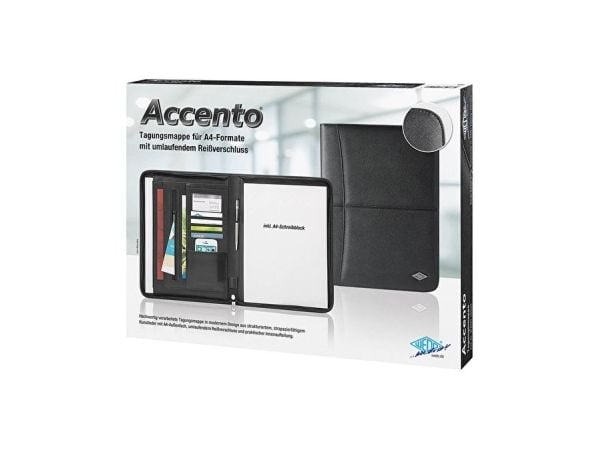 Wedo 58 64301, Lær, Sort, 5 lommer, Visittkort, Papir, 255 mm, 45 mm