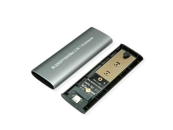 Value 16.99.4132, SSD-kabinett, M.2, USB-tilkobling, Sølv