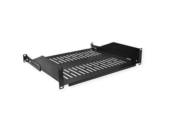 Value 26.99.0407, Kehikon hylly, Musta, 25 kg, 2U, 48,3 cm (19"), 485 mm