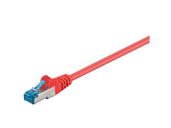 goobay - Koblingskabel - RJ-45 (hann) til RJ-45 (hann) - 20 m - SFTP, PiMF - CAT 6a - halogenfri, formstøpt, uten hindringer - rød