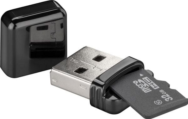 Goobay 38656, MicroSD (TransFlash), Musta, 480 Mbit/s, USB, CE, 1 kpl