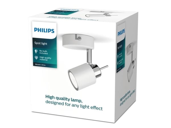 Philips Meranti-spotlys til tak/vegg, Overflateegnet, GU10, 1 ampuller, LED, 220-240 V, Hvit