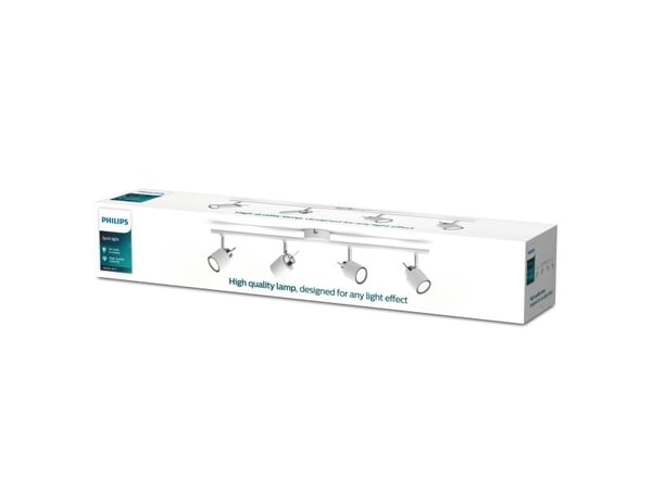 Philips Meranti-spotlys til tak/vegg, 4 stk., Overflateegnet, GU10, 4 ampuller, LED, 220-240 V, Hvit