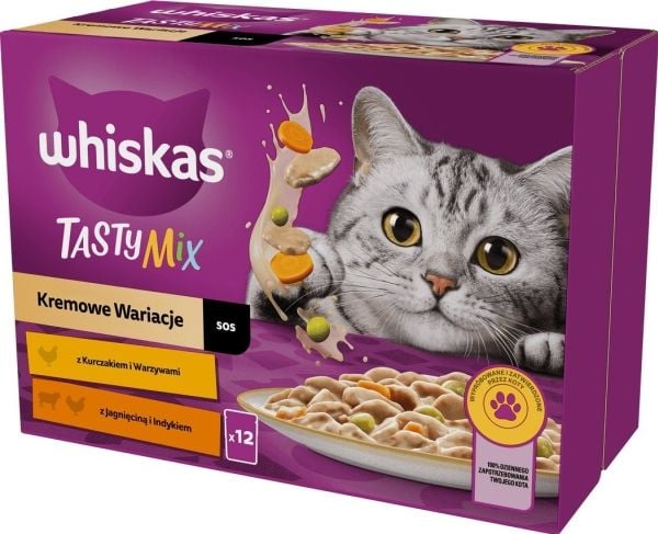 Whiskas påsar Sos TM Ind/Jag/Kur 12x85 g