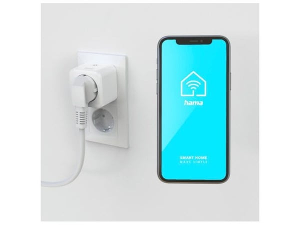 Hama Smart WLAN-pistorasia, Matter, ohjaus äänellä/sovelluksella, jälkiasennettavissa, 3,680W (00176638)