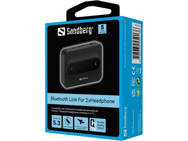 Sandberg Bluetooth Link - Trådløs Bluetooth-lydsender for hodetelefoner