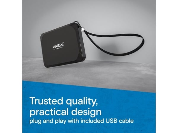 Crucial X9 - SSD - 4 TB - ekstern (bærbar) - USB 3.2 Gen 2 (USB-C kontakt)