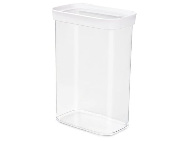 EMSA Optima, Säilö, Suorakulmainen, 2,2 L, Läpinäkyvä, Valkoinen, Styreeni-metyylimetakrylaatti (MS), Kestomuovinen elastomeeri, 55 °C