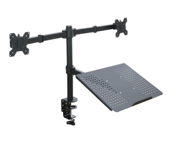 ART L-25 - Monteringssett - for 2 LCD-skjermer / bærbar PC - metall - svart - skjermstørrelse: 13"-27" - monteringsgrensesnitt: 100 x 100 mm - skri...