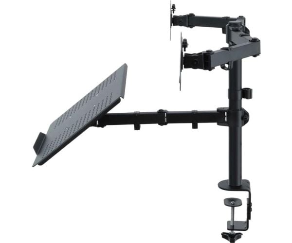 ART L-25 - Monteringssett - for 2 LCD-skjermer / bærbar PC - metall - svart - skjermstørrelse: 13"-27" - monteringsgrensesnitt: 100 x 100 mm - skri...