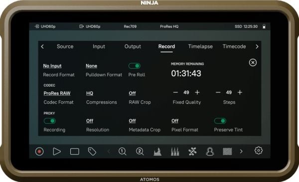 Atomos Ninja - LCD / DVR-kombo - farge - på kamera - 5.2" - Høyoppløsning