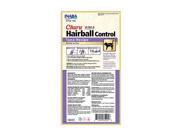 INABA Churu Hairball Tonfiskgodis för katter - 4x14g
