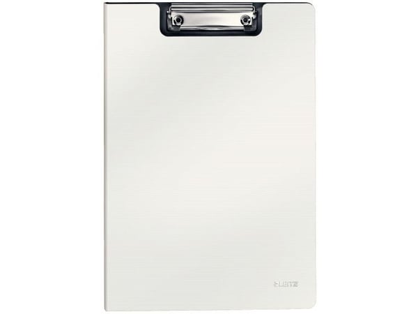 LEITZ utklippstavle mappe Solid, DIN A4, polyfoam, hvit innvendig grå, med sterk metallklemmemekanisme, - 1 stk (3962-10-01)