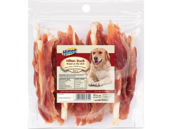 HILTON Ankanrinta tikulla - hund tygge - 500g