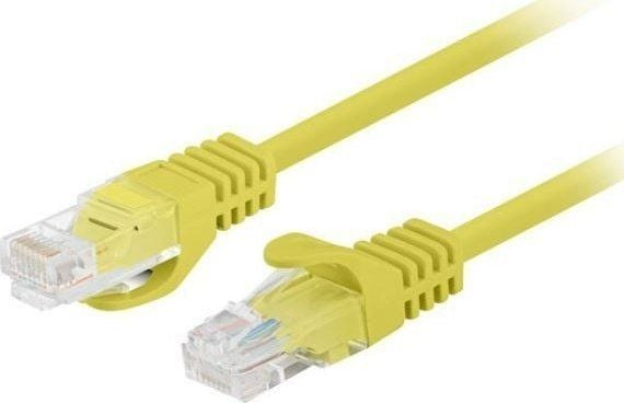 Lanberg - Koblingskabel - RJ-45 (hann) til RJ-45 (hann) - 4.8 mm - U/UTP, uskjermet - CAT 5/5e - formstøpt, uten hindringer, flertrådet - gul, RAL ...