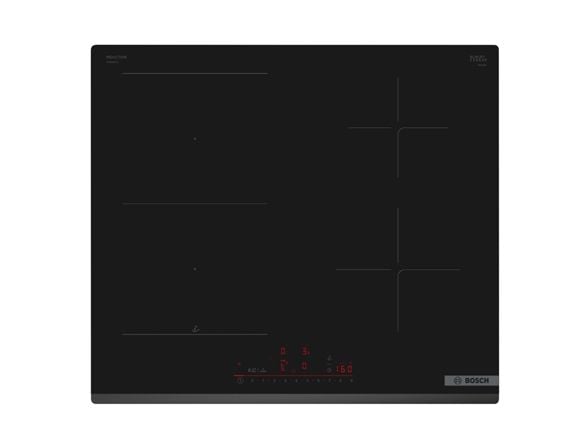 Bosch Serie | 6 PVS63KHC1Z - Induksjonskomfyrtopp - 4 plater - Nisje - bredde: 56 cm - dybde: 49 cm fasettert front - svart