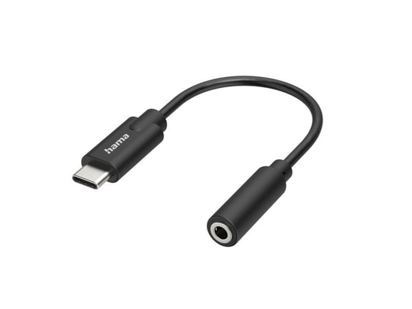 Hama 00300094, 3.5mm, Hunkjønn, USB Type-C, Hankjønn, Sort