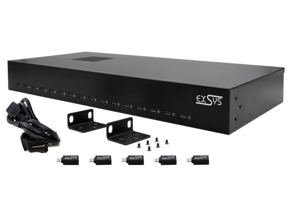 EXSYS EX-11016, Sisätila, AC, 12 V, Musta